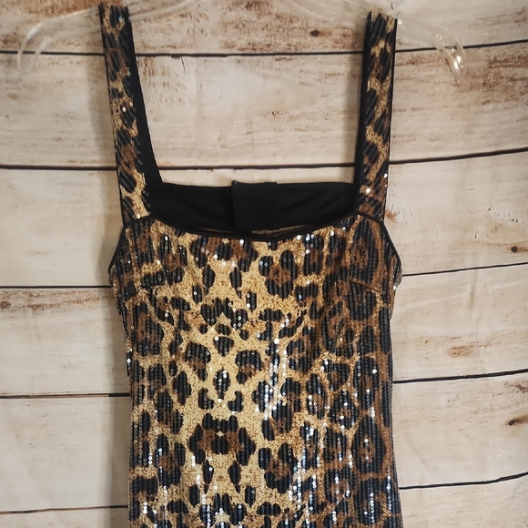 Leopard Print Sequin Dress - Picture 2 of 5